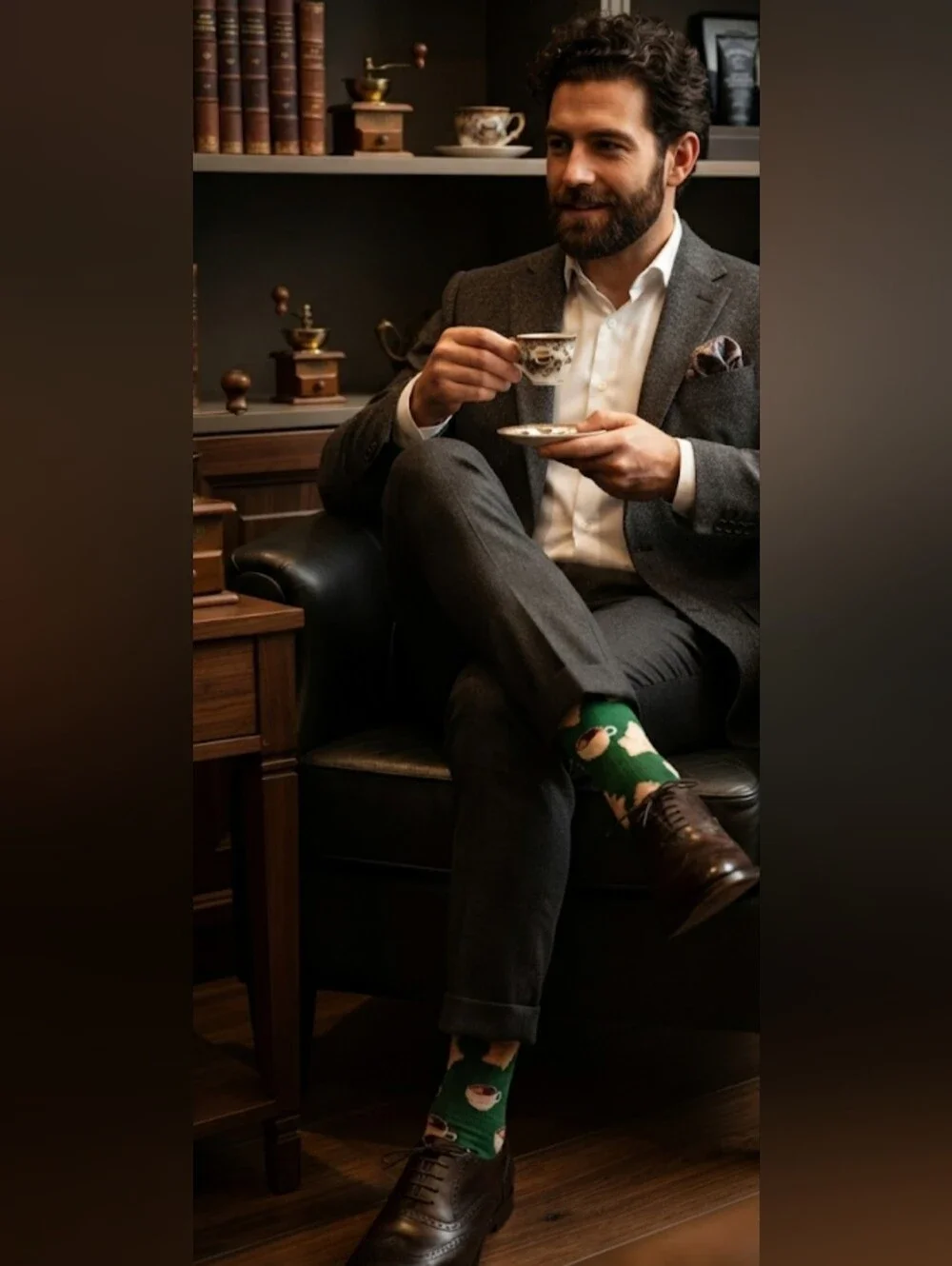 Coffee Break Combed Cotton Socks by The Royal Standard